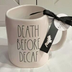RAE DUNN Death Before Decaf Halloween Coffee And/Or Tea Mug 2024 New